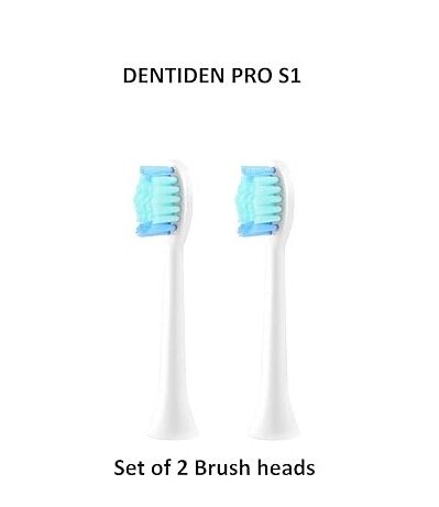 DENTIDEN Pro S1 Brush Head Set | Pack of 2 | for Removing Plaque and Gentle on Gums